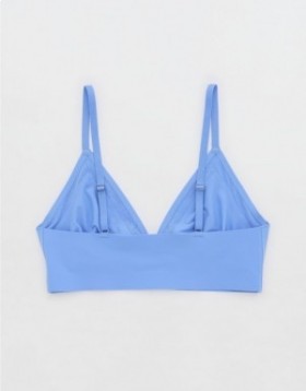  Aerie SMOOTHEZ Lace Trianglelette Bras Blue