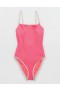  Aerie Wide Rib Scoop One Piece Baddräkter Coral Orange