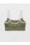  Aerie Wide Rib Scoop Longline Bikinitopp Olivgrön