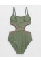 Aerie Cut Out One Piece Baddräkter Olivgrön