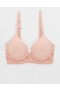  Aerie Sunnie Full täckning Lätt fodrad Bloom Lace Trim BH Rosa