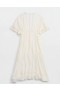  Aerie Gauze Maxi Tie Kimono Klänning Vit