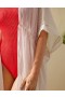  Aerie Gauze Maxi Tie Kimono Klänning Vit