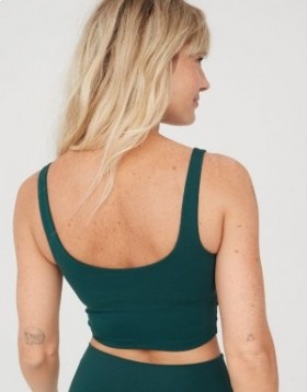  Aerie OFFLINE By Real Me Low Key Longline Sports Bras Deep Green