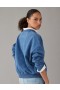  Aerie Crew Yaka Grafik Polar Sweatshirt Indigo