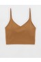  Aerie OFFLINE Real Me Low Key Longline Spor Sütyenleri Kahverengi