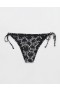 Aerie Smiley® Düşük Bel Bağcıklı Cheekiest Bikini Altı Siyah