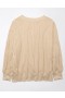  Aerie Büyük Boy Büyük Sarılma Waffle V Yaka Sweatshirt Gri