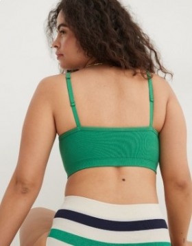  Aerie Superchill Pamuklu Dikişsiz Dolgulu Scooplette Sütyen Yeşil