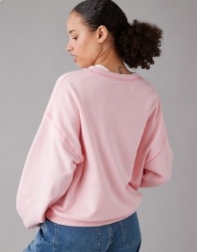  Aerie Funday Sweatshirtler Açık Pembe