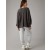  Aerie Büyük Boy Büyük Sarılma Waffle V Yaka Sweatshirt Siyah