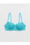  Top de bikini con aros y forro ligero arrugado Aerie azul