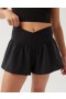  Shorts fluidos cruzados Aerie OFFLINE de Real Me en color negro