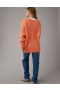  Suéter de cuello en V con diseño de gofres Aerie Whoa So Cozy en color naranja