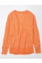  Suéter de cuello en V con diseño de gofres Aerie Whoa So Cozy en color naranja