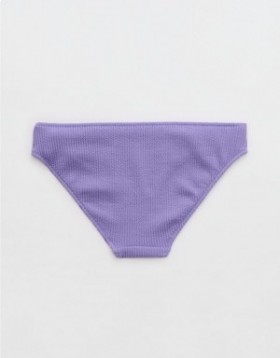  Braguita de bikini de cobertura total Aerie Crinkle en color morado