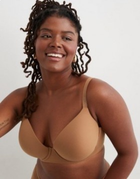 Sujetador push up Aerie SMOOTHEZ de color marrón