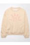  سويت شيرت Aerie Funday Graphic باللون البني