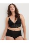  حمالات صدر Aerie Show Off Lace Padded Longlinelette باللون الأسود