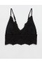  حمالات صدر Aerie Show Off Lace Padded Longlinelette باللون الأسود
