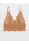  حمالات صدر Aerie Show Off Lace Padded Longlinelette باللون البني