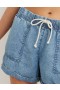  شورت Aerie برباط على الخصر العالي باللون النيلي