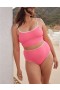  بيكيني Aerie Wide Rib High Waist Bottom باللون البرتقالي المرجاني