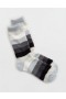  جوارب Aerie Fuzzy Striped Crew باللون الأبيض والأسود والرمادي