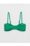  الجزء العلوي من بيكيني Aerie Crinkle Bandeau باللون الأخضر
