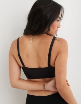  حمالات صدر Aerie SMOOTHEZ Pull On Push Up باللون الأسود