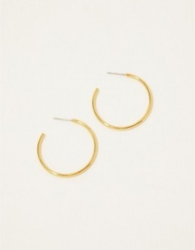  مجموعة مجوهرات Aerie Demi Fine Large Hoop باللون الذهبي