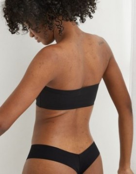  حمالات صدر Aerie SMOOTHEZ Bandeaulette باللون الأسود