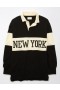  Aerie Oversized New York Polo fleecové mikiny černé