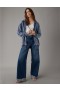  Aerie Oversized sepraná mikina na zip s kapucí Navy
