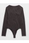  Aerie s dlouhým rukávem Henley Body Grey
