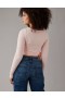  Aerie Cropped Ballet Wrap Cardigan Pink