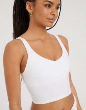 Sportovní podprsenky Aerie OFFLINE od Real Me Low Key Longline White