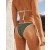  Aerie Wide Rib Low Rise kravata Nejdrsnější spodní díl bikin Olivově zelená