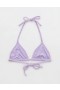  Aerie Terry String Triangle Bikinitop Lilla Wash