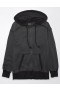  Aerie Oversized Washed Zip-Up Hoodie Sort