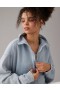 Aerie Fleece sweatshirts med kvart lynlås lyseblå