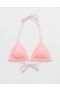  Aerie Eyelet String Triangle Bikinitop Pink