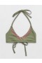  Aerie Halter Voop Bikinitop Olivengrøn