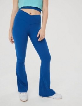  Aerie OFFLINE By Real Me Højtaljede Crossover Flare Leggings Blå