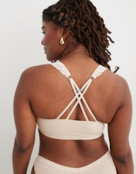  Aerie Sunnie Trådløs let foret Bloom Blonde Strap BH'er Hvid