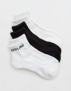  Aerie OFFLINE By Crew 3-pak sokker sort