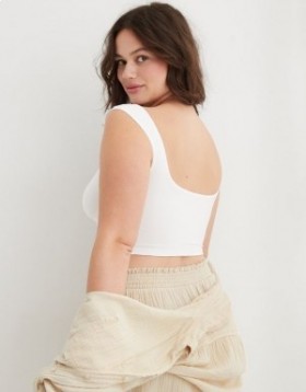 Aerie SMOOTHEZ Cami BH med firkantet hals Hvid