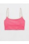  Aerie Wide Rib Scoop Longline Bikini Top Koraal Oranje