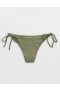  Aerie Shine Crinkle Cheekiest Tie Bikinibroekje Olijfgroen