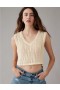  Aerie Haak Vest Cardigan Wit